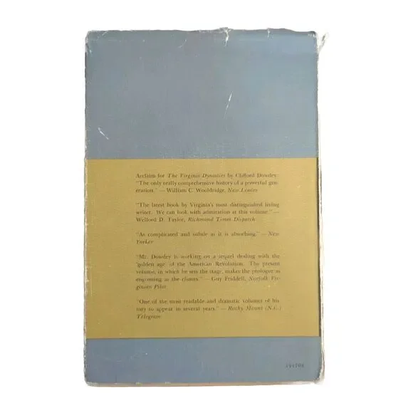 The Golden Age A Climate For Greatness Virginia 1732-1775 Dowdey 1st HC/DJ 1970 - Picture 2 of 7